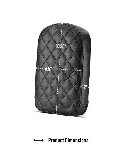 Viking Iron Born Diamond Stitch Leather Tall Motocicleta Pad para Sissy bar