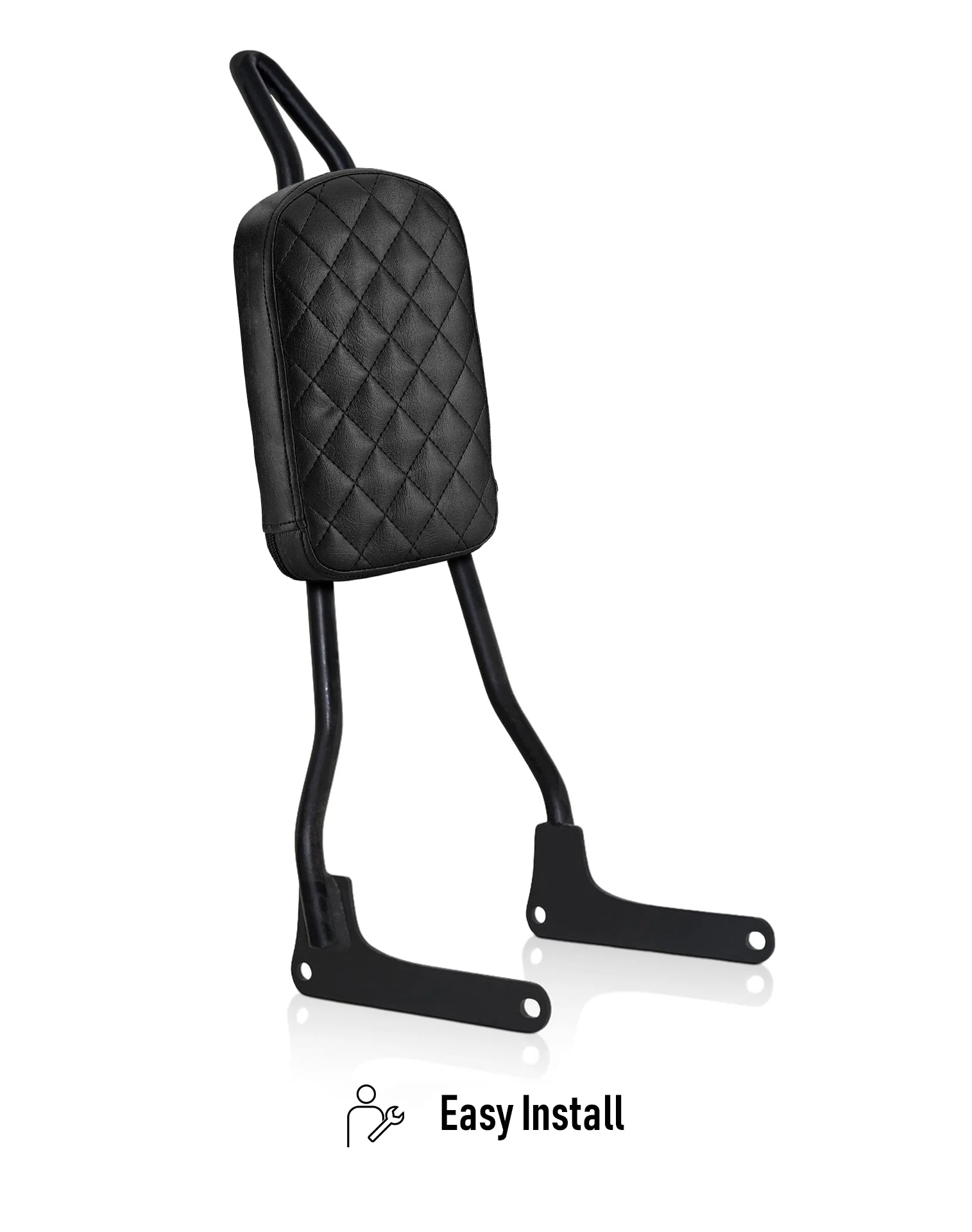 Viking Iron Born Diamond Stitch Leather Tall Motocicleta Pad para Sissy bar