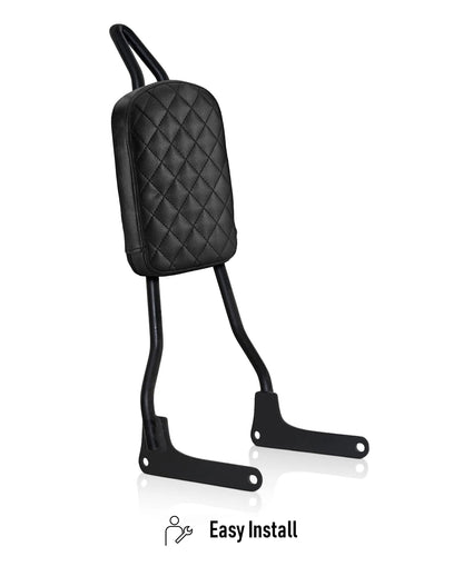 Viking Iron Born Diamond Stitch Leather Tall Motocicleta Pad para Sissy bar