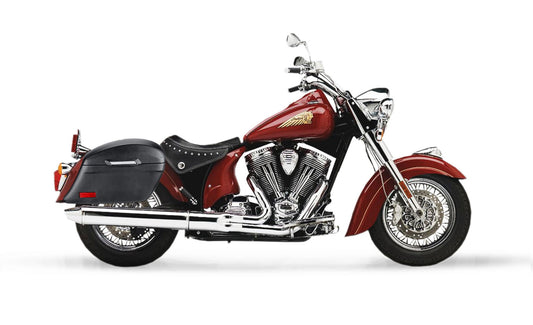 44L - Lamellar Stallion Extra Large Indian Chief Standard Leather Covered Motocicleta Hard Alforjas