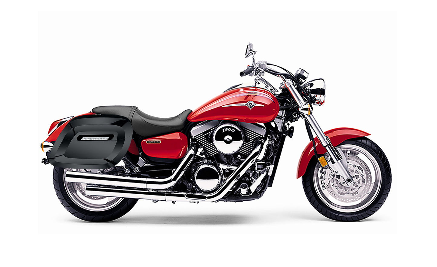 36L - Lamellar Raven Extra Large Kawasaki Mean Streak 1500 Shock Cut-out Painted Motocicleta Hard Alforjas