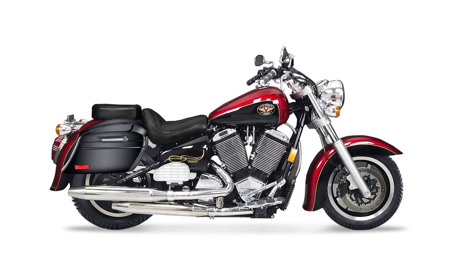 44L - Lamellar Stallion Extra Large Victory V92C Painted Motocicleta Hard Alforjas
