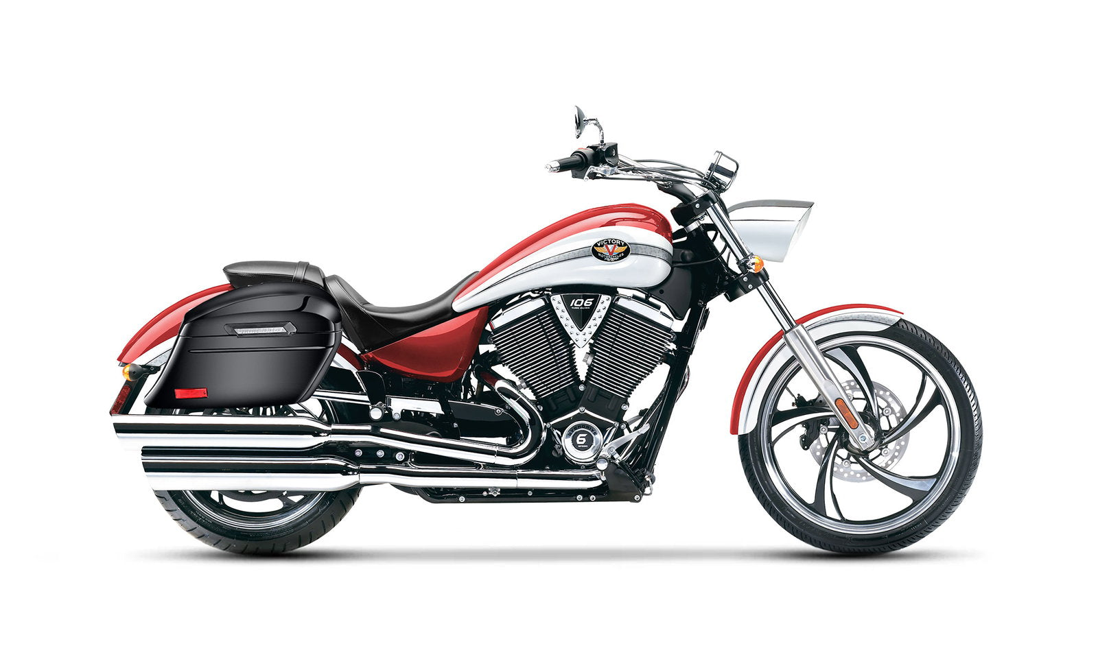 44L - Lamellar Stallion Extra Large Victory Vegas Painted Motocicleta Hard Alforjas