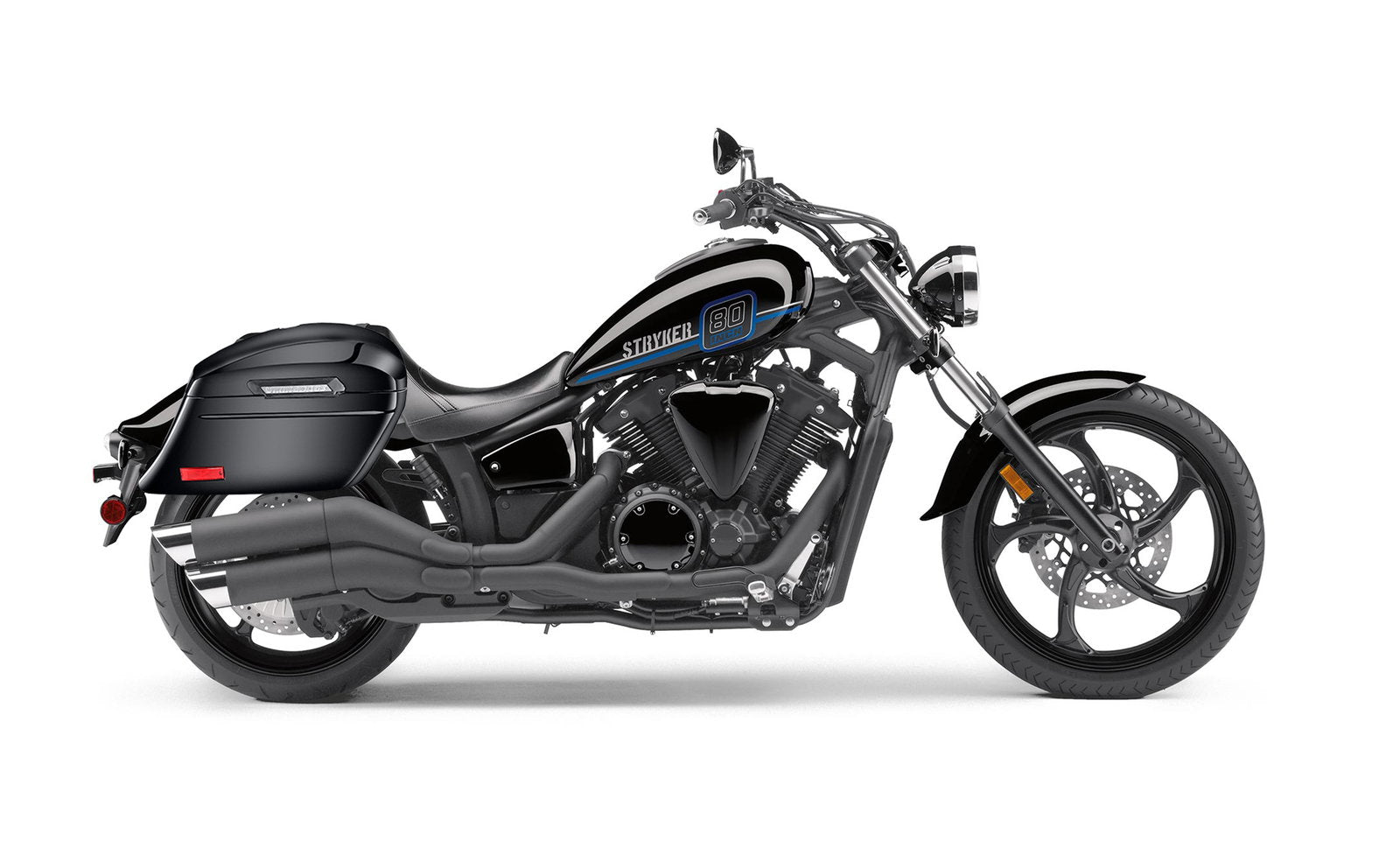 44L - Lamellar Stallion Extra Large Yamaha Stryker Painted Motocicleta Hard Alforjas