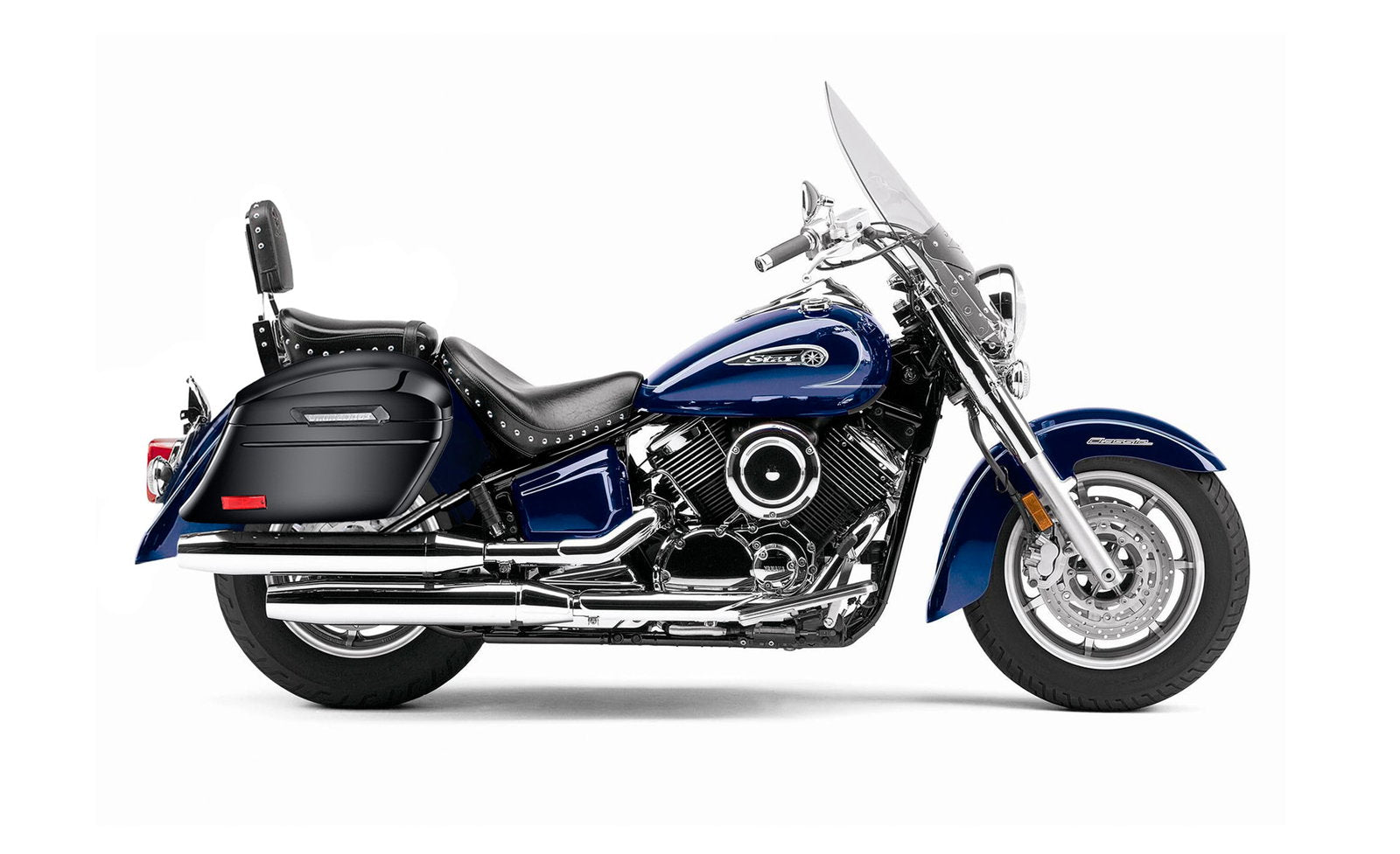 44L - Lamellar Stallion Extra Large Yamaha Silverado Painted Motocicleta Hard Alforjas