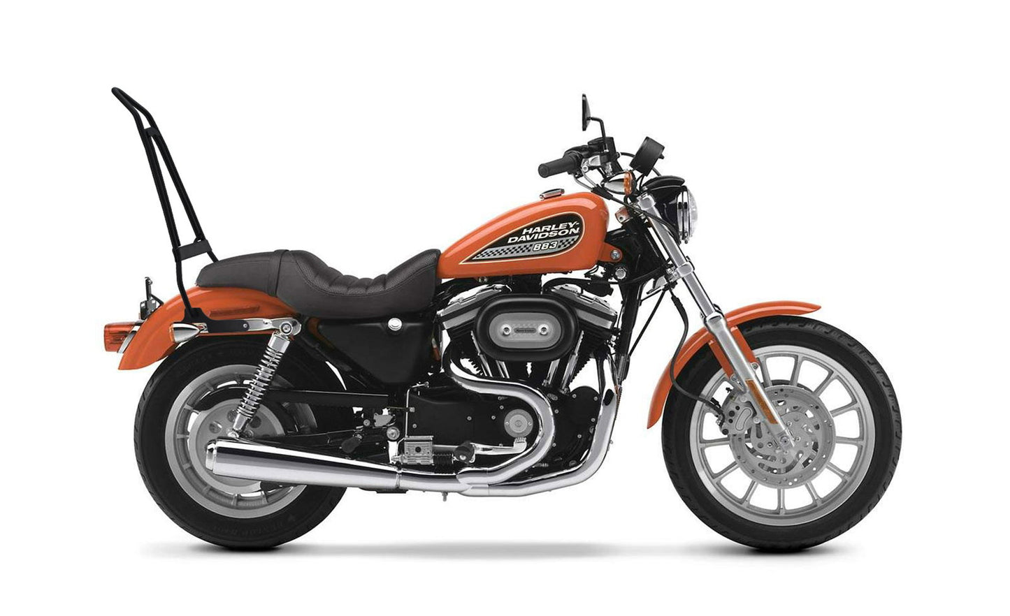 Iron Born Blade 25" Sissy bar with Foldable Luggage Rack para Harley Sportster 883 Low XL883L Matte Black