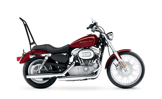 Iron Born Blade 25" Sissy bar with Foldable Luggage Rack para Harley Sportster 883 Custom XL883C Matte Black