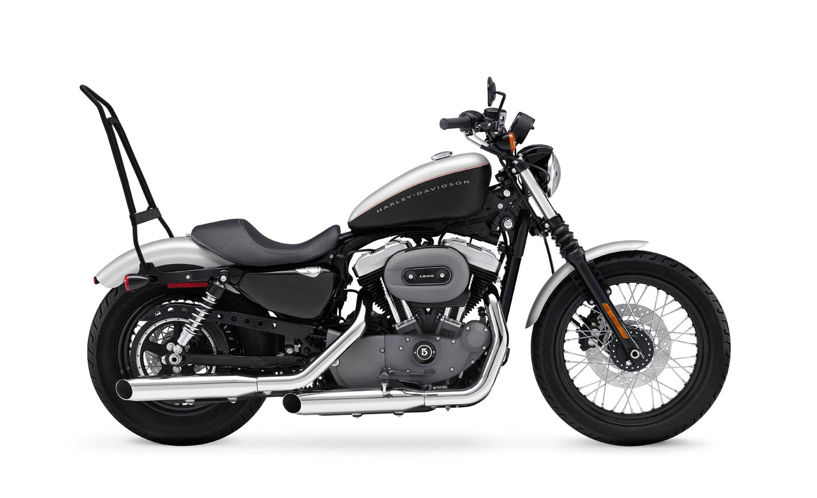 Iron Born Blade 25" Sissy bar with Foldable Luggage Rack para Harley Sportster 1200 Nightster XL1200N Matte Black