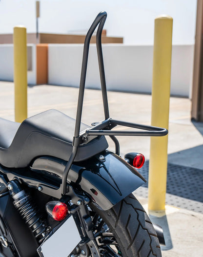 Iron Born Blade 25" Sissy bar with Foldable Luggage Rack para Harley Sportster Forty Eight Matte Black