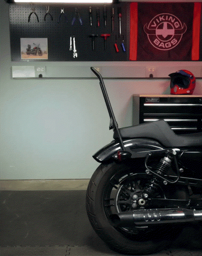 Iron Born Blade 25" Sissy bar with Foldable Luggage Rack para Harley Sportster Forty Eight Matte Black