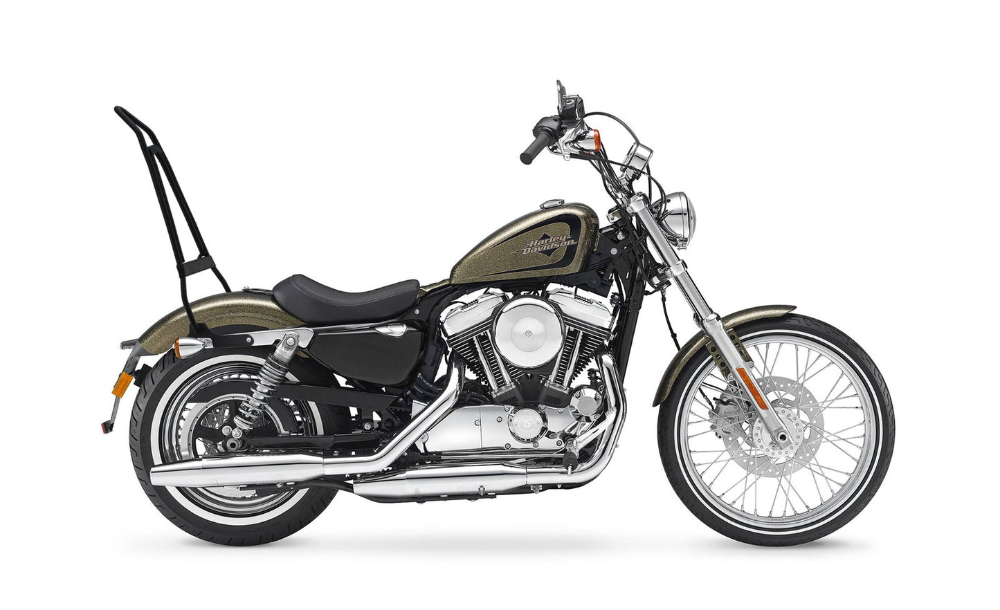 Iron Born Blade 25" Sissy bar with Foldable Luggage Rack para Harley Sportster Seventy Two Matte Black