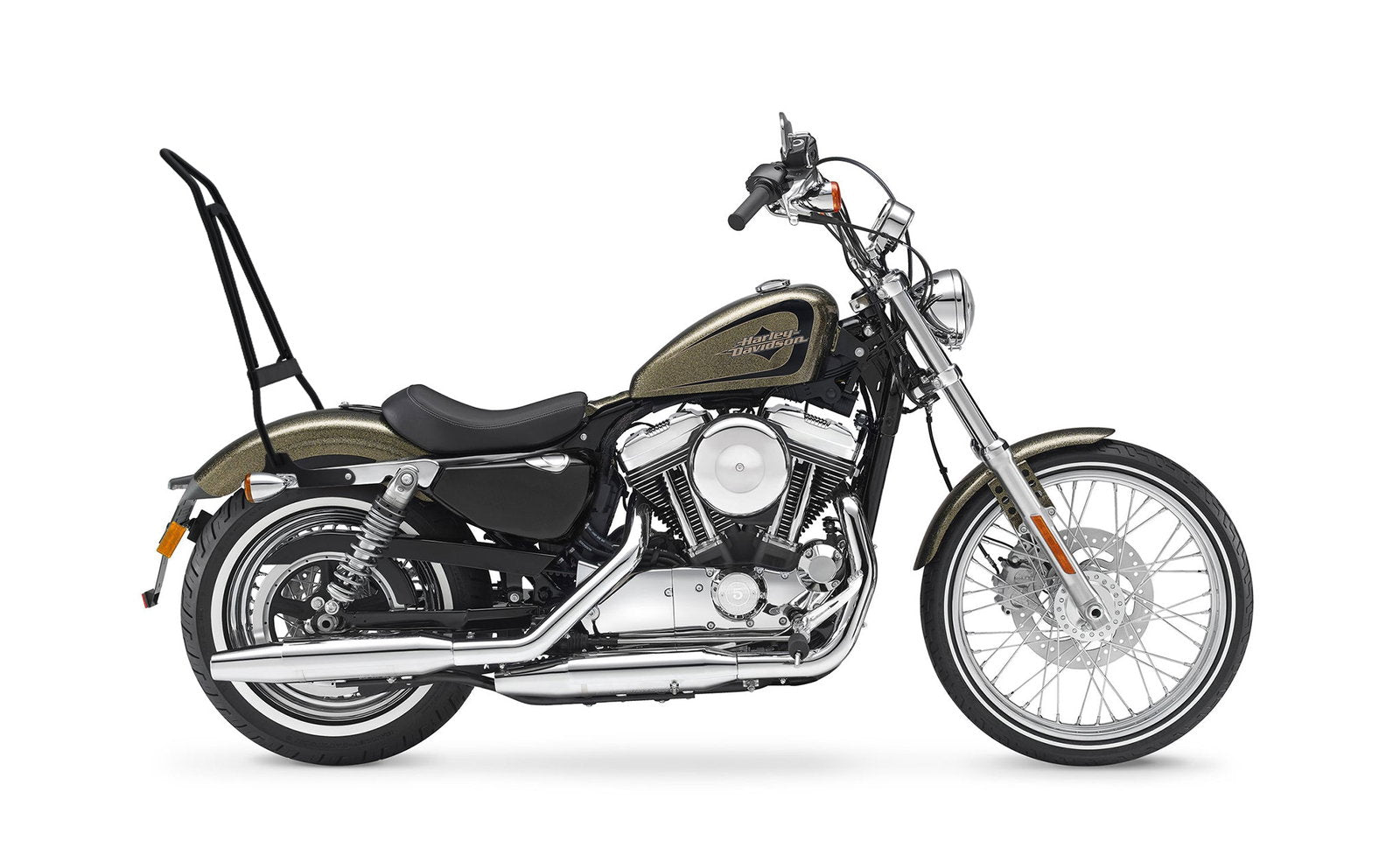 Iron Born Blade 25" Sissy bar with Foldable Luggage Rack para Harley Sportster Seventy Two Matte Black