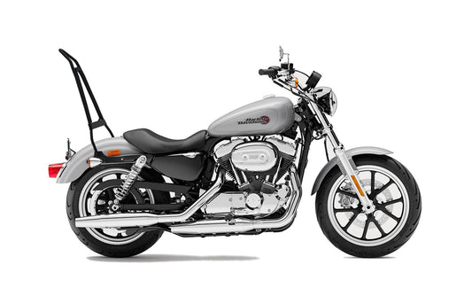 Iron Born Blade 25" Sissy bar with Foldable Luggage Rack para Harley Sportster SuperLow Matte Black