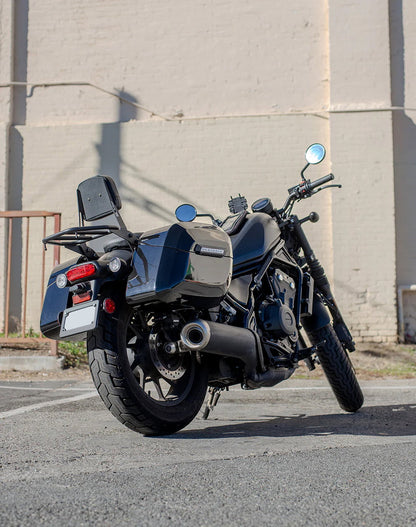 36L - Lamellar Raven Extra Large Honda Rebel 300 Shock Cut-out Painted Motocicleta Hard Alforjas