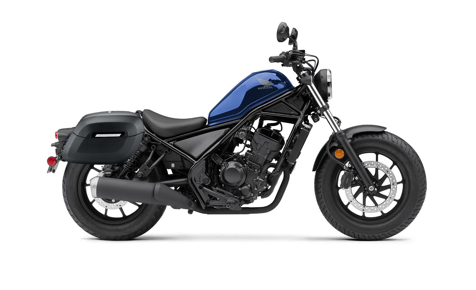 36L - Lamellar Raven Extra Large Honda Rebel 300 Shock Cut-out Leather Covered Motocicleta Hard Alforjas