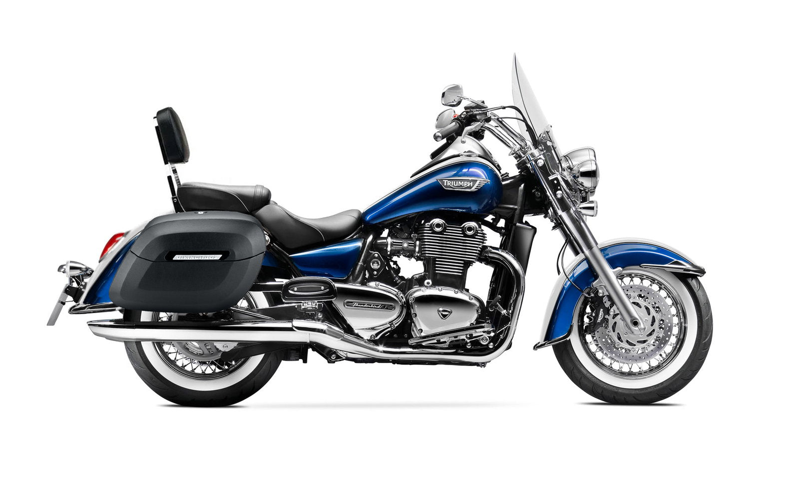 36L - Lamellar Raven Extra Large Triumph Thunderbird LT Shock Cut-out Leather Covered Motocicleta Hard Alforjas