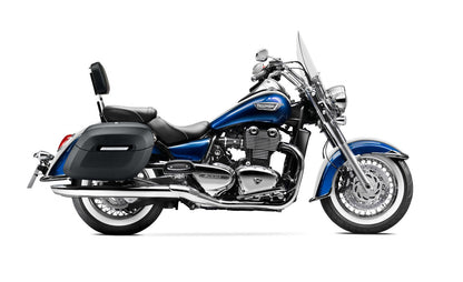 36L - Lamellar Raven Extra Large Triumph Thunderbird LT Shock Cut-out Leather Covered Motocicleta Hard Alforjas