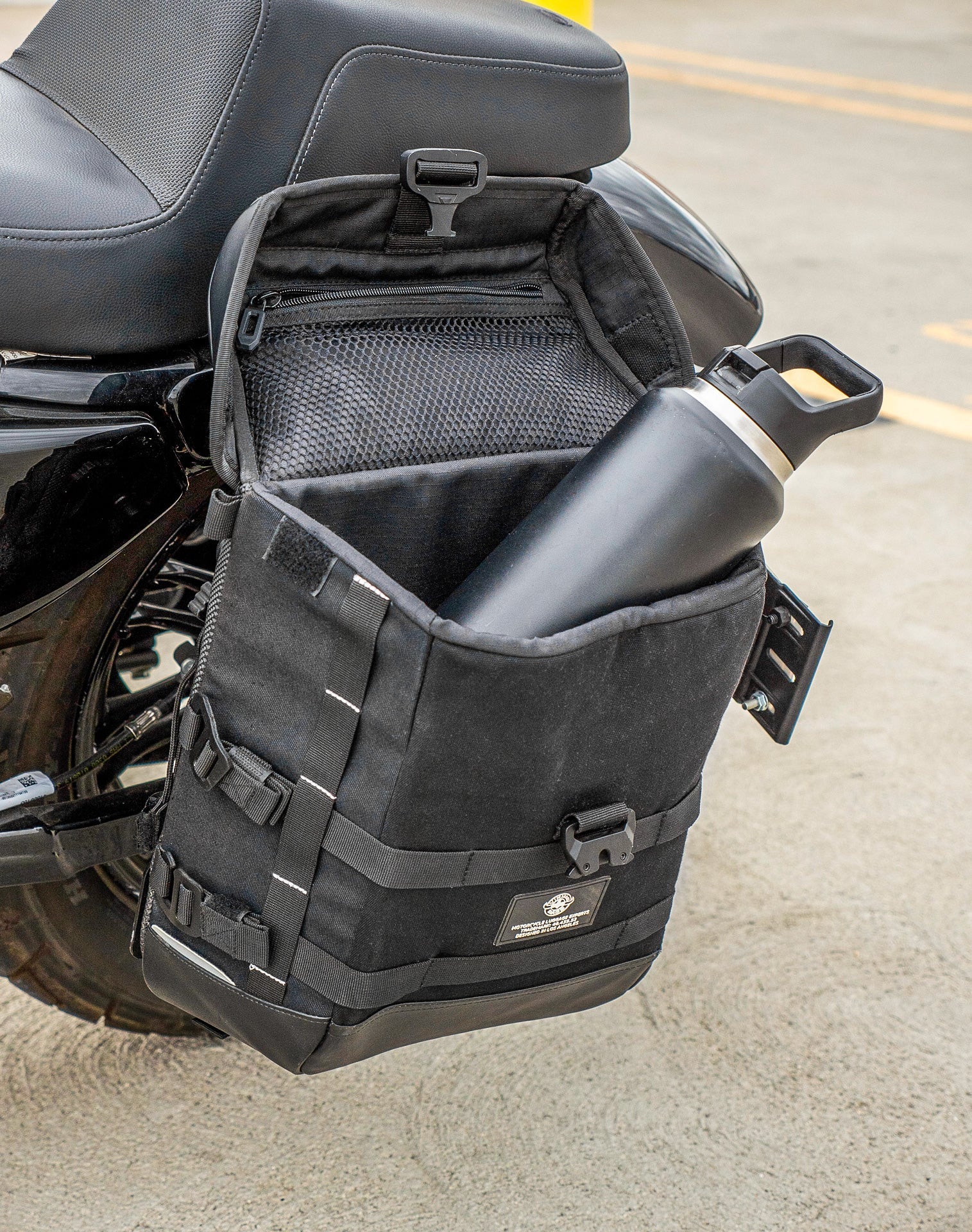 15L - Incognito Quick Mount Medium Solo Motocicleta Alforja (Left Only) para Harley Sportster Forty Eight XL1200X/XL1200XS