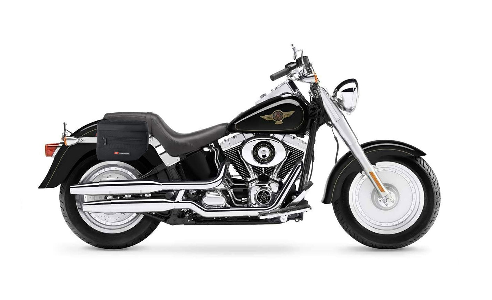 10L - Patriot Small Throw Over Alforjas para Harley Softail Fatboy FLSTF/I