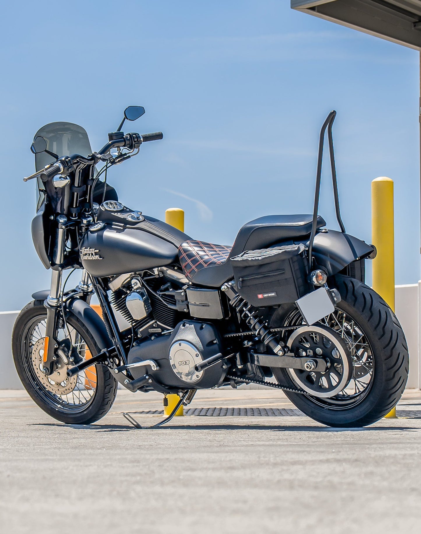 10L - Patriot Small Throw Over Alforjas para Harley Dyna Street Bob FXDB