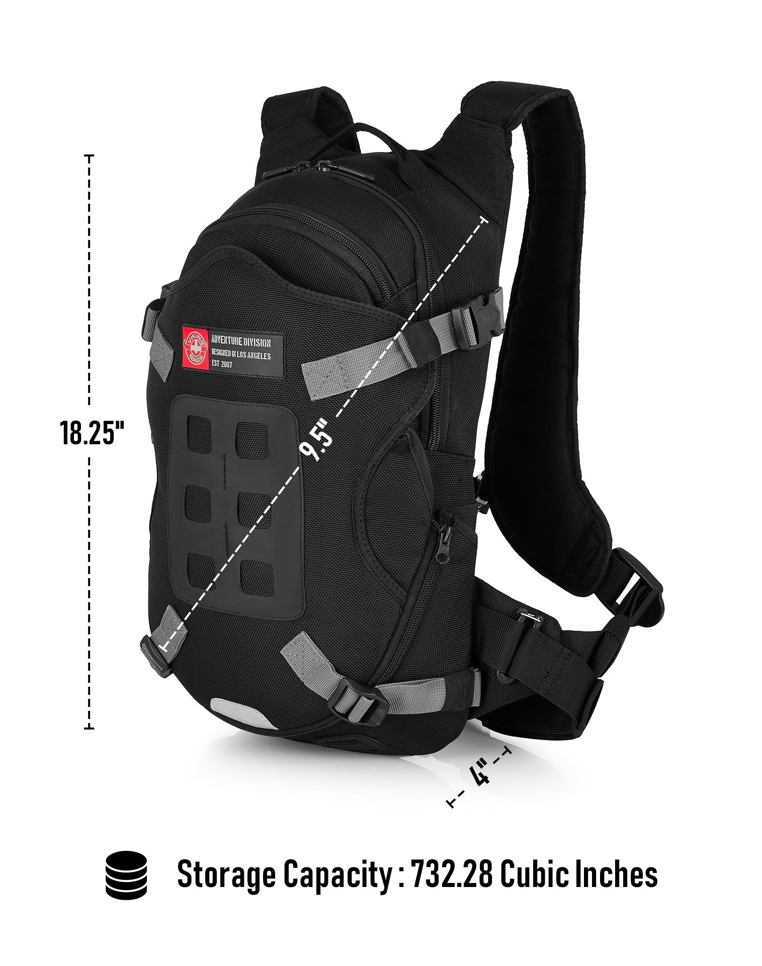 12L - Mochila Explorer Kawasaki Adventure Touring with Chest Harness