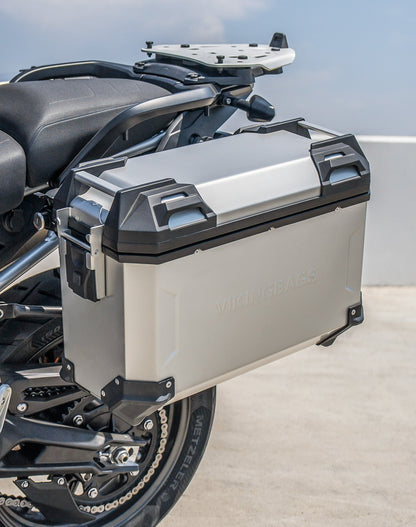 45L - Apex XL Triumph Tiger 900 Aluminum Side Cases Silver