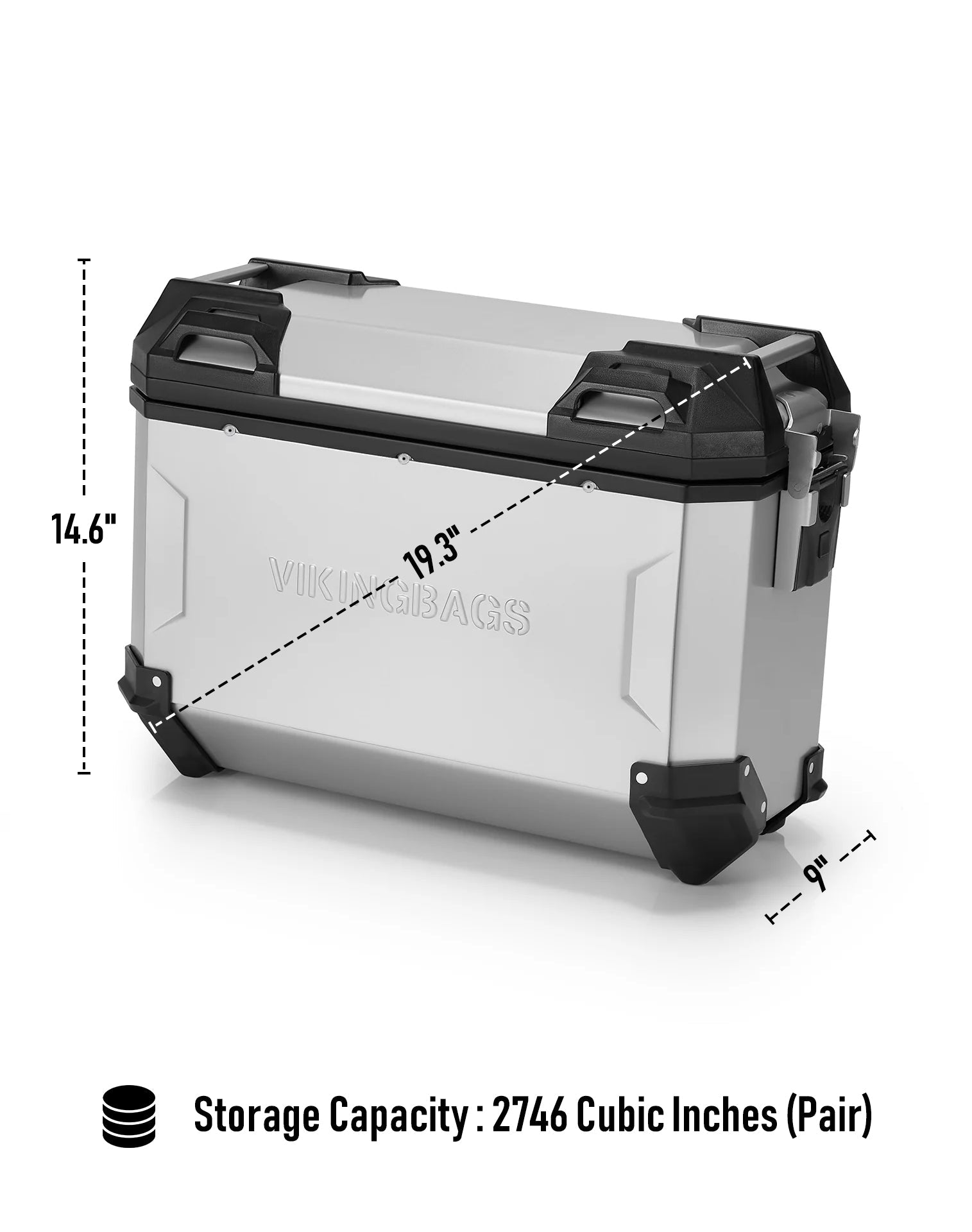 45L - Apex XL Triumph Tiger 900 Aluminum Side Cases Silver
