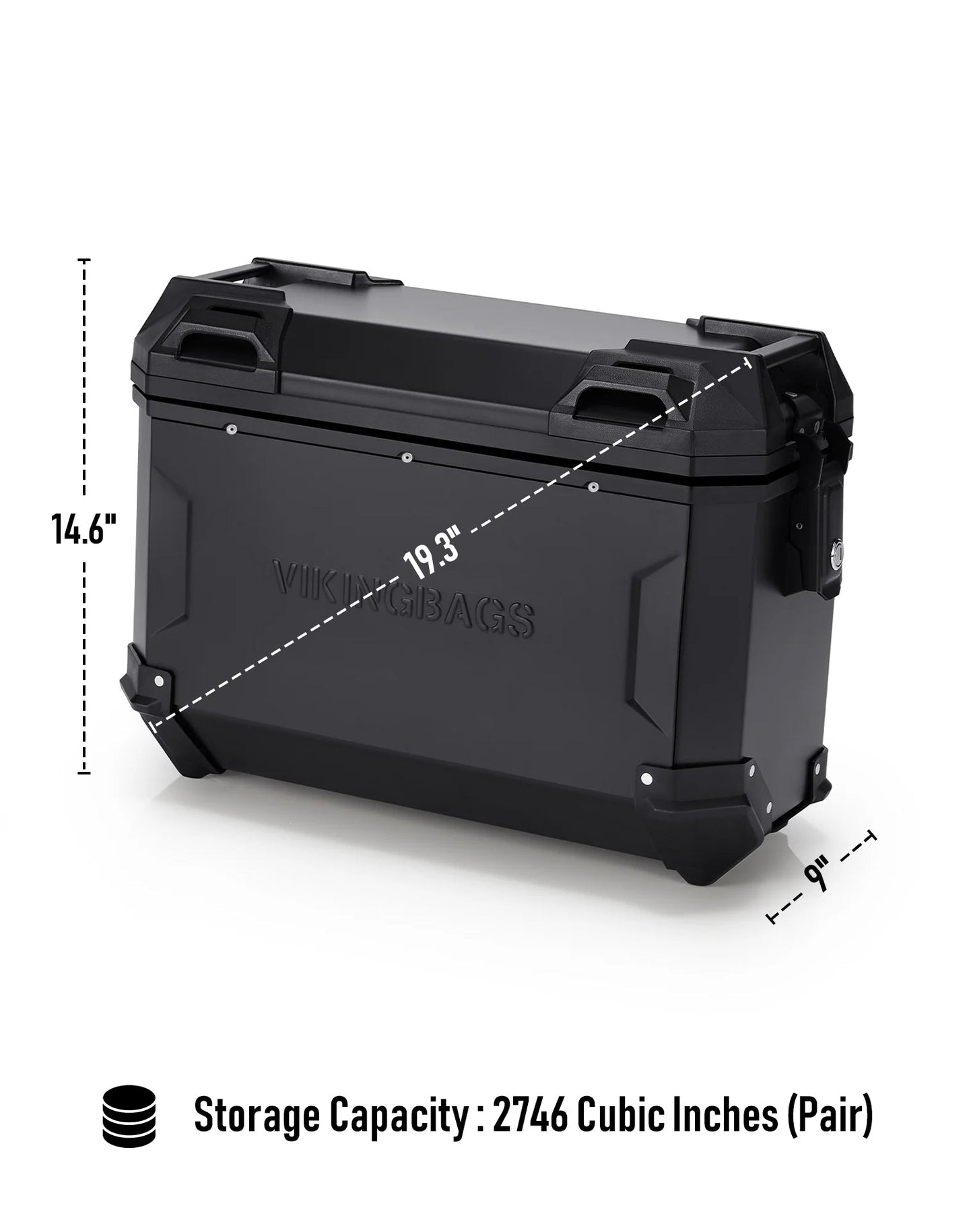 45L - Apex XL Triumph Tiger 900 Aluminum Side Cases Black