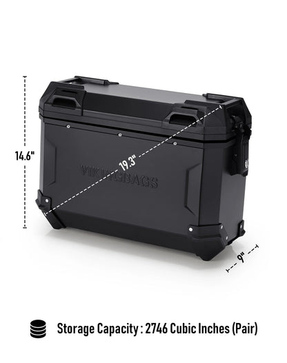 45L - Apex XL Triumph Tiger 900 Aluminum Side Cases Black