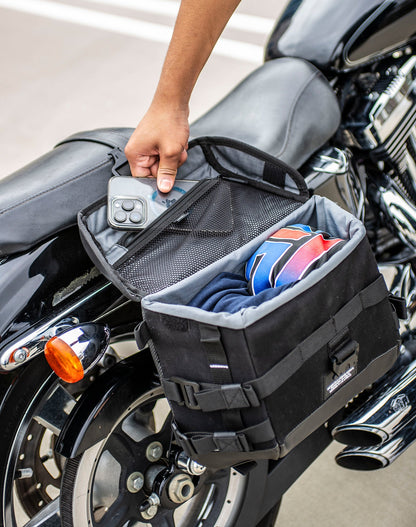 10L - Incognito Quick Mount Small Solo Motocicleta Alforja (Right Only) para Harley Sportster 1200 Custom XL1200C/XLH1200C/XL50