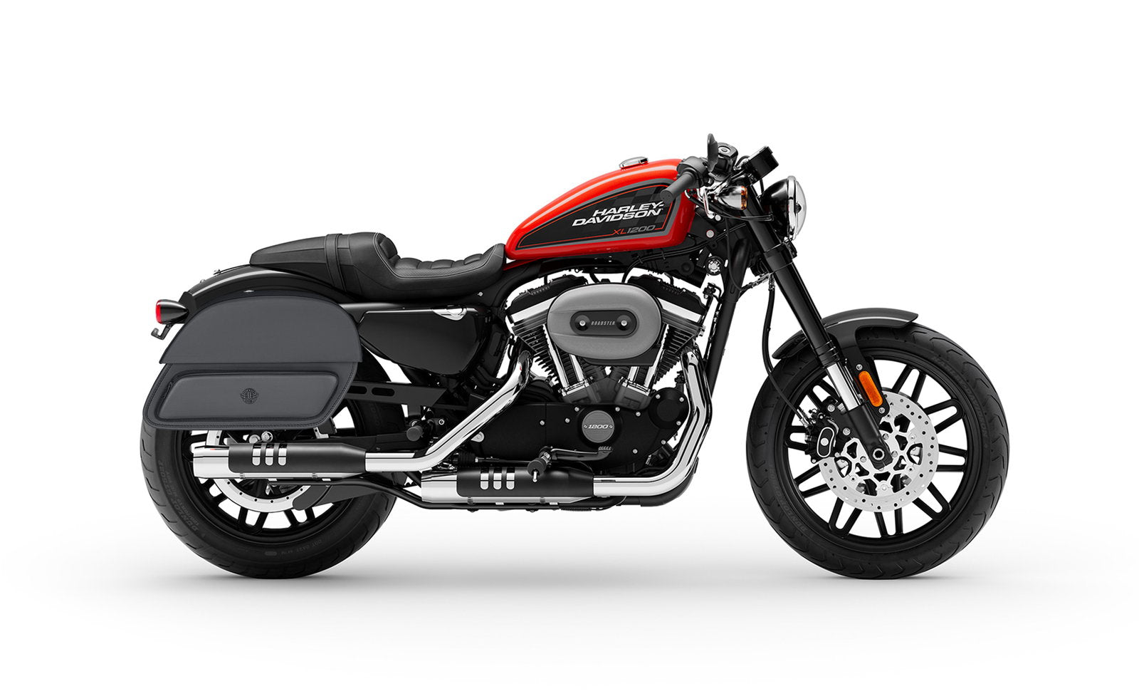 32L - Pantheon Large Hard Mount Shock Cutout Alforjas para Harley Sportster 1200 Roadster XL1200CX