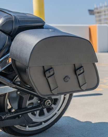 28L - Baelor Medium Quick Mount Motocicleta Alforjas para Harley Softail Fat Boy FLFB/S