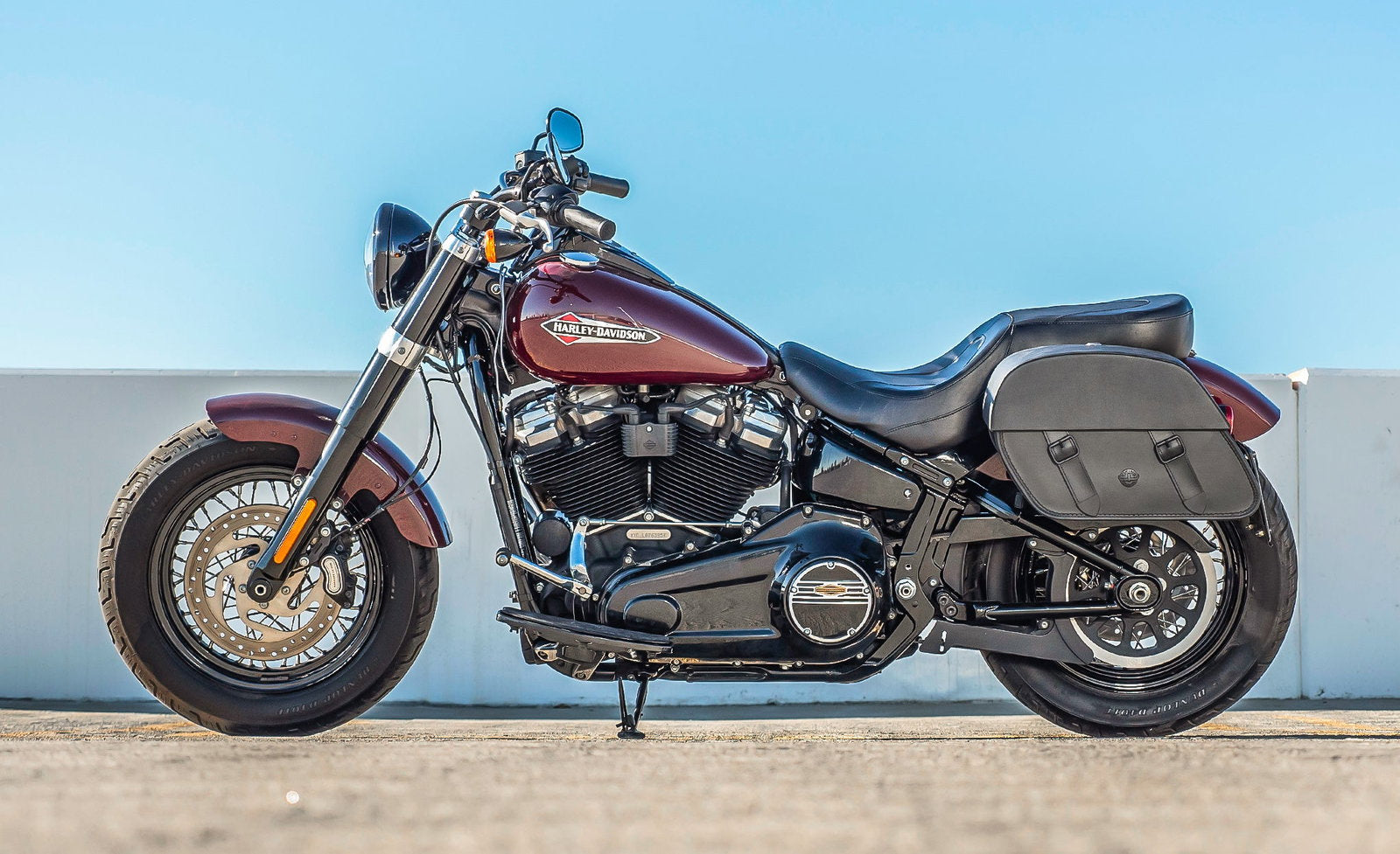 28L - Baelor Medium Quick Mount Motocicleta Alforjas para Harley Softail Slim FLSL