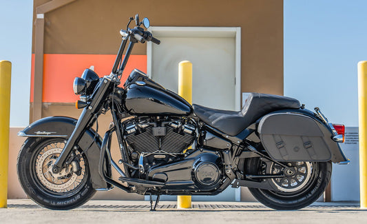 28L - Baelor Medium Quick Mount Motocicleta Alforjas para Harley Softail Heritage FLHC/S