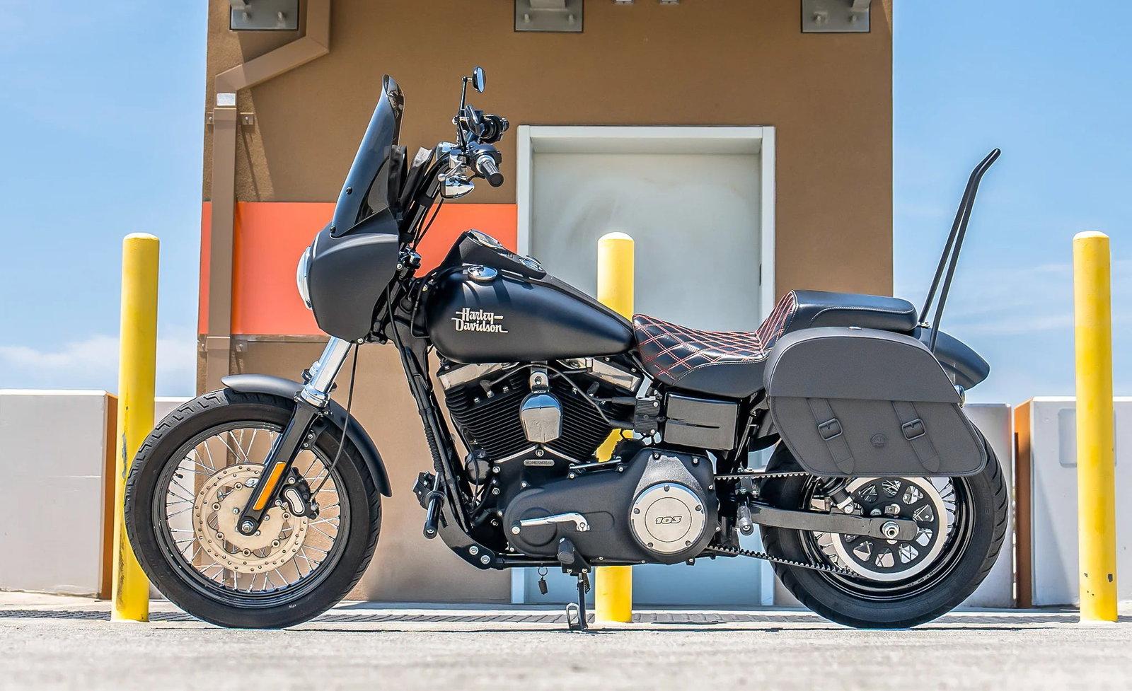28L - Baelor Medium Quick Mount Motocicleta Alforjas para Harley Davidson Dyna Street Bob FXDB/I