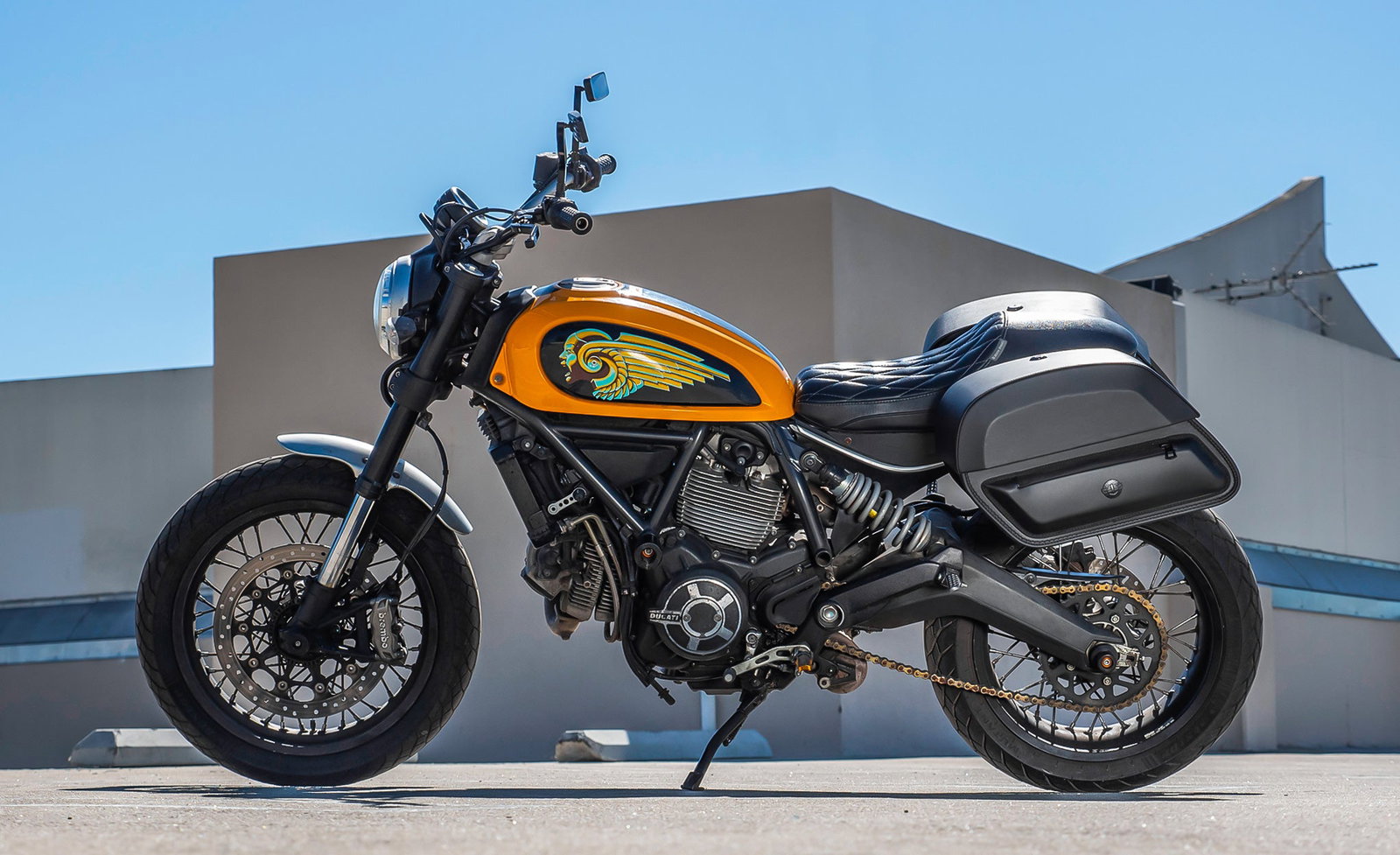28L - Pantheon Medium Quick Mount Ducati Scrambler (2014-17) Motocicleta Alforjas