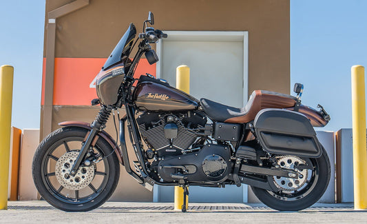 28L - Pantheon Medium Quick-Mount Motocicleta Alforjas para Harley Dyna Super Glide FXD/I