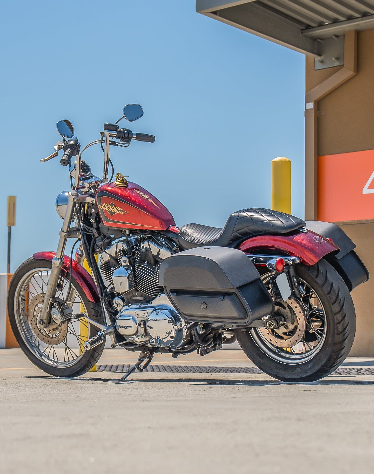28L - Pantheon Medium Quick Mount Motocicleta Alforjas para Harley Sportster Seventy Two XL1200V