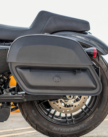 28L - Pantheon Medium Quick Mount Motocicleta Alforjas para Harley Sportster Forty Eight XL1200X/XL1200XS
