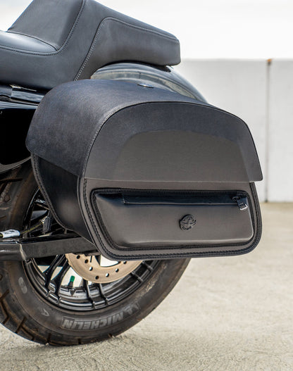 28L - Pantheon Medium Quick Mount Motocicleta Alforjas para Harley Sportster Forty Eight XL1200X/XL1200XS