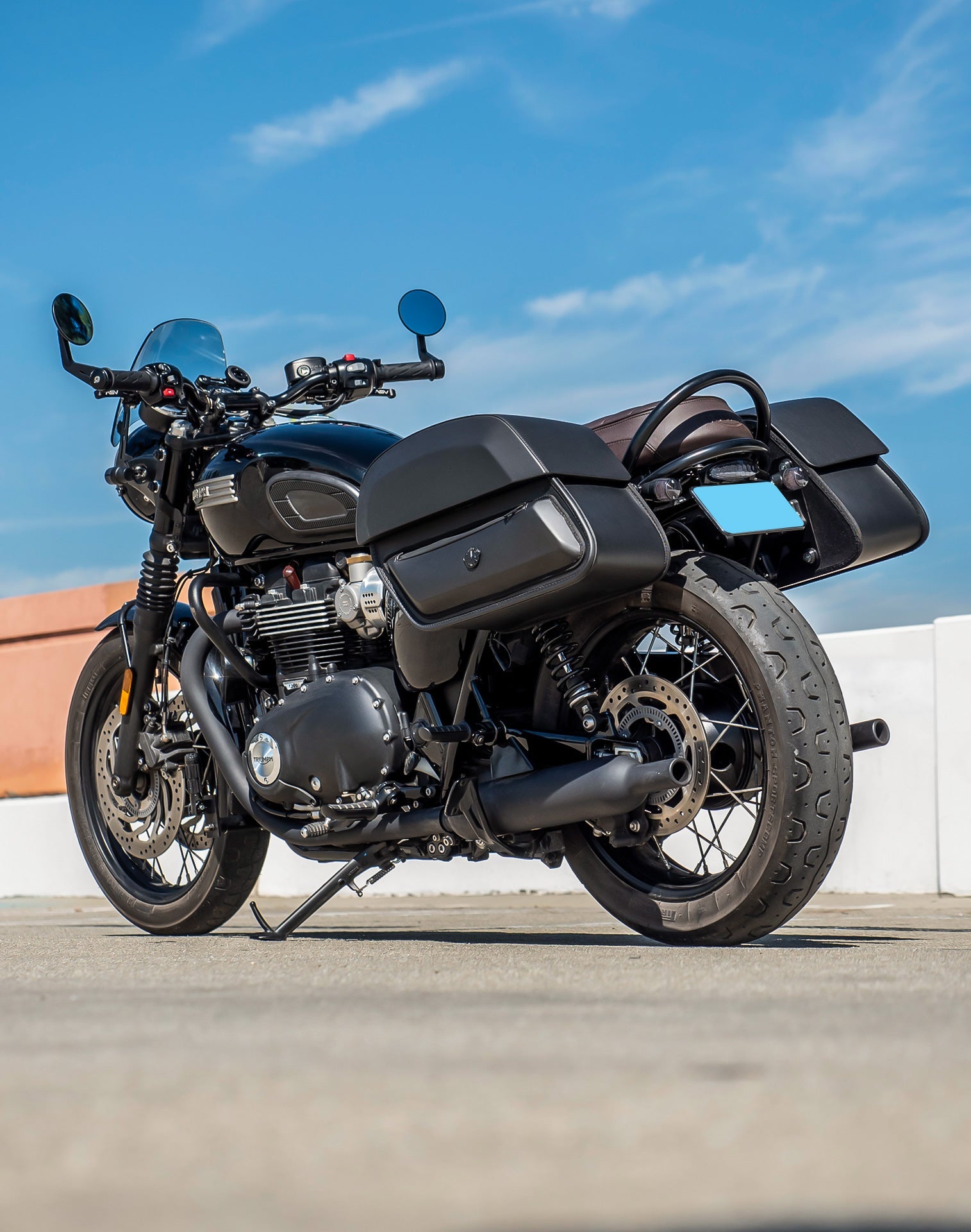 28L - Pantheon Medium Quick Mount Triumph Bonneville T100 Motocicleta Alforjas