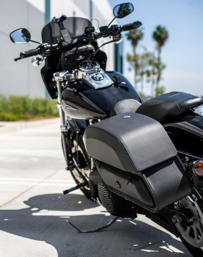 28L - Pantheon Medium Quick Mount Motocicleta Alforjas para Harley Davidson Dyna Fat Bob FXDF/SE
