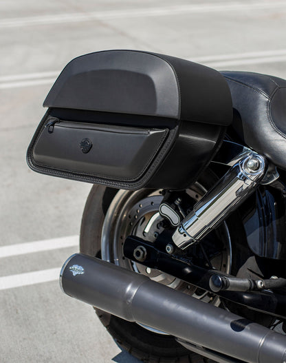 28L - Pantheon Medium Quick Mount Motocicleta Alforjas para Harley Davidson Dyna Fat Bob FXDF/SE