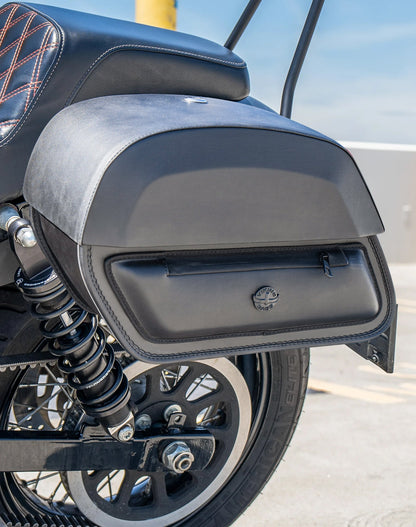 28L - Pantheon Medium Quick Mount Motocicleta Alforjas para Harley Davidson Dyna Street Bob FXDB/I