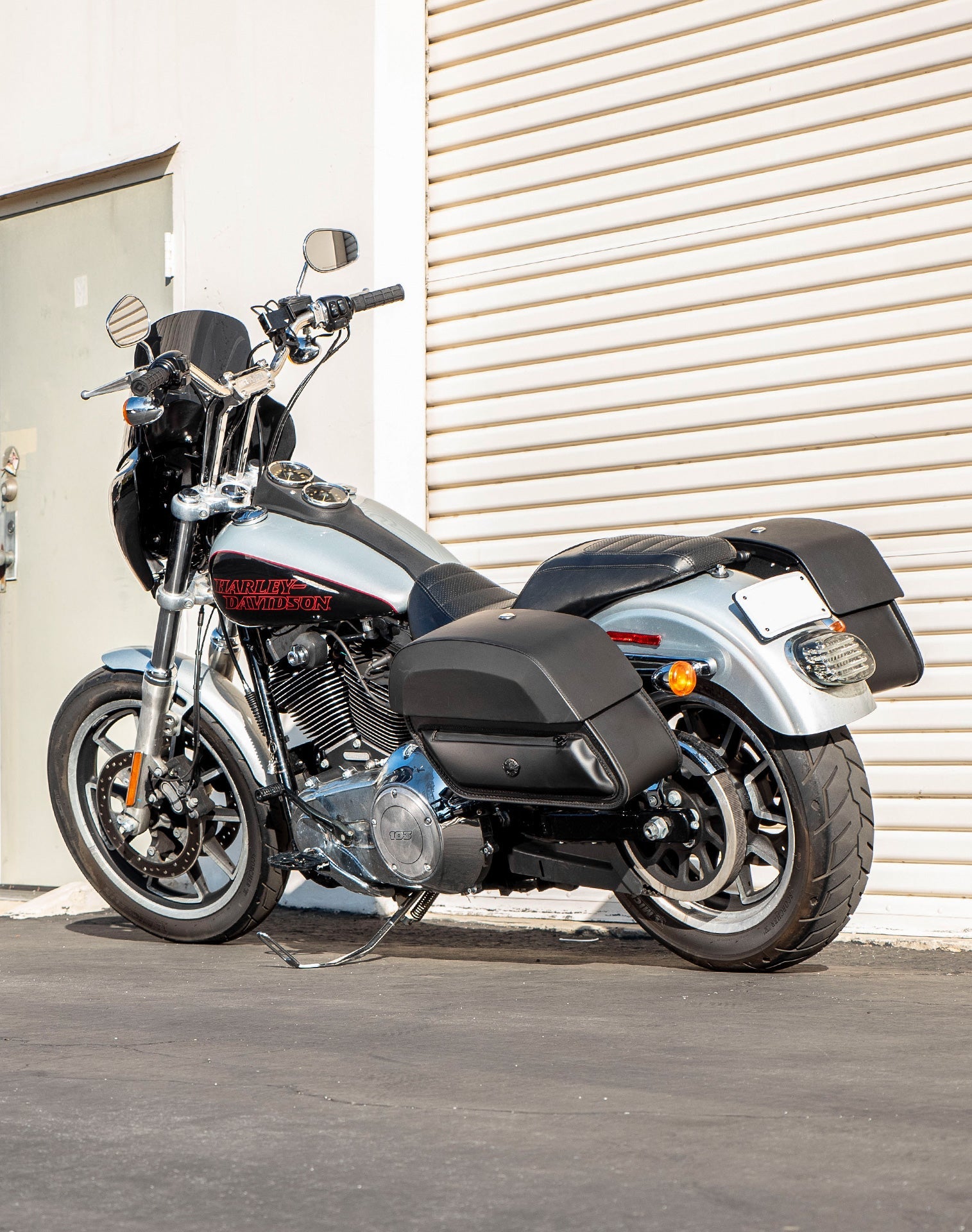 28L - Pantheon Medium Quick Mount Motocicleta Alforjas para Harley Davidson Dyna Low Rider FXDL/I