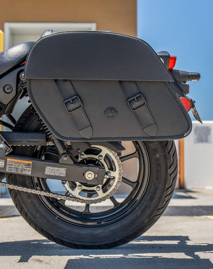28L - Baelor Medium Quick Mount Kawasaki Eliminator 450 Motocicleta Alforjas