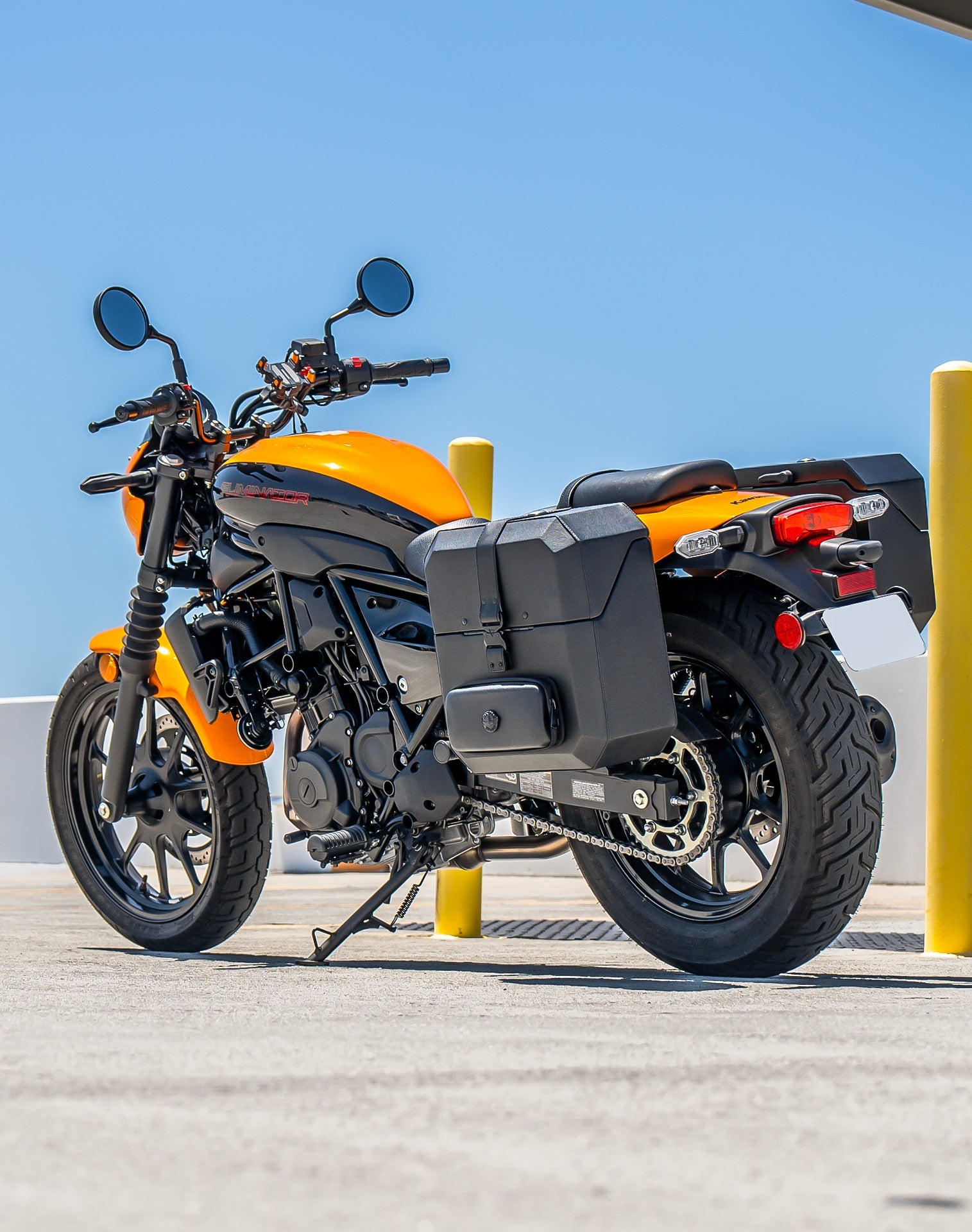 15L - Outlaw Quick Mount Medium Kawasaki Eliminator 450 Hard Solo Alforja (Left Only)