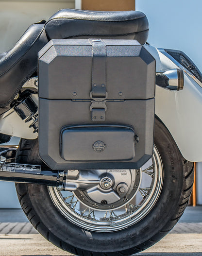 15L - Outlaw Quick Mount Medium Honda 750 Shadow Aero Hard Solo Alforja (Left Only)