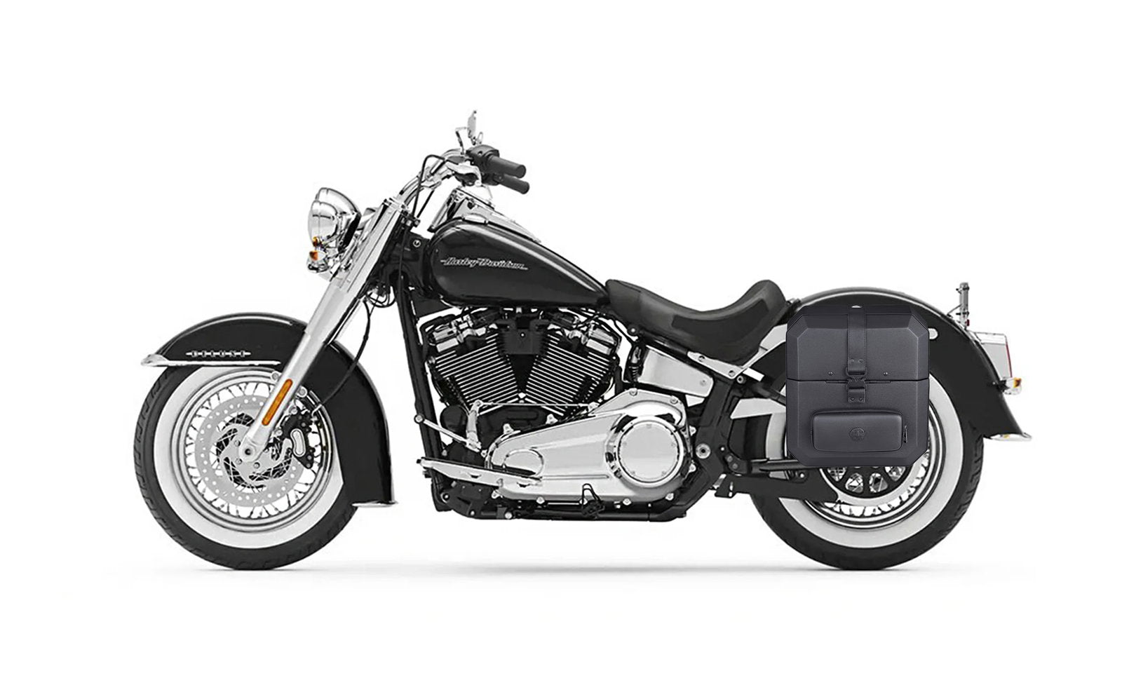 15L - Outlaw Quick Mount Medium Harley Softail Deluxe FLDE Hard Solo Alforja (Left Only)
