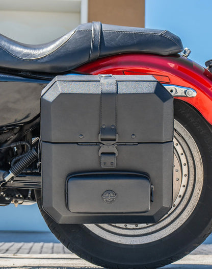 15L - Outlaw Quick Mount Medium Harley Sportster 883 Custom XL883C Hard Solo Alforja (Left Only)